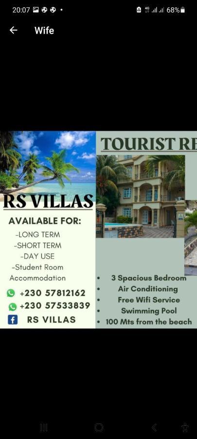 Rs Villas - Three Bedrooms Share Apartment With Private Room And Free Wifi And 100Mts To The Beach And Ac And 100Mts To Bus Stop And Pool Flic-en-Flacq Εξωτερικό φωτογραφία